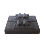 55-inch Chenille Sponge Sofa Lounge Chair,No Assembly Required,Fluffy Modern Sleeper Chair for Indoor Living Room Bedroom W834P221021-djyc