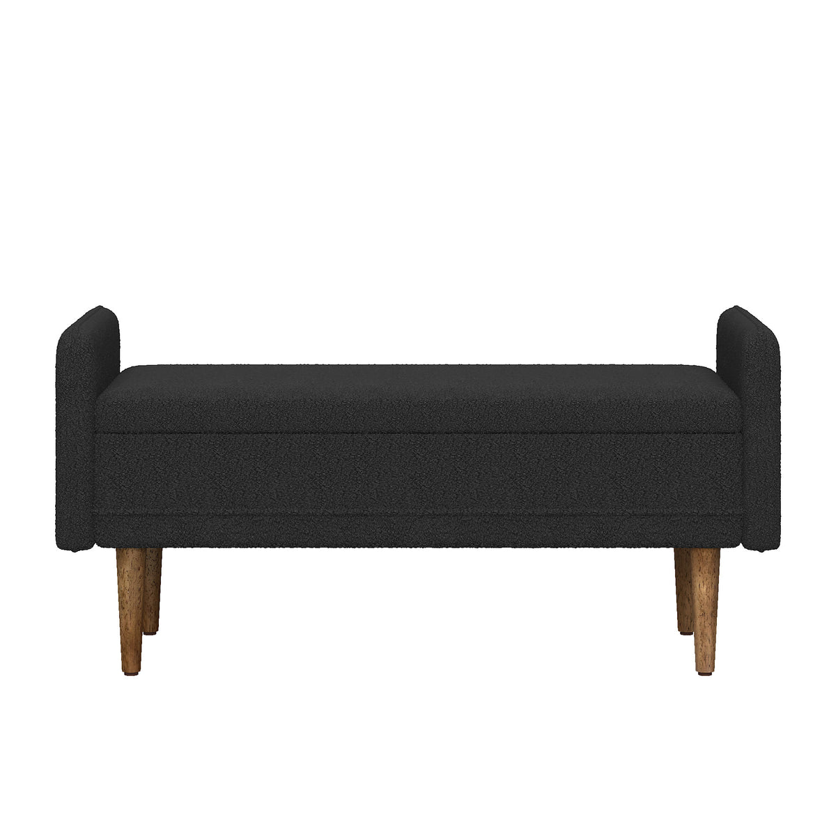 Teddy velvet storage stool, ,with storage space, suitable for apartments, living rooms and bedrooms-BLACK(45.98"*16.75"*21.75") W487P205943-djyc