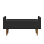 Teddy velvet storage stool, ,with storage space, suitable for apartments, living rooms and bedrooms-BLACK(45.98"*16.75"*21.75") W487P205943-djyc