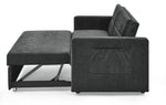 Loveseats Sofa Bed with Pull-out Bed,Adjsutable Back and Two Arm Pocket,Black (54.5"x33"x31.5") W48766865-djyc