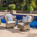 Swivel Club Chair Set – Rattan and Iron Construction with Water-Resistant Cushions for Ultimate Comfort and Durability (Set of 2) 61516.00BRN-djyc