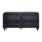 Accent Cabinet 4 Door Wooden Cabinet Sideboard Buffet Server Cabinet Storage Cabinet, for Living Room, Entryway, Hallway, Office, Kitchen and Dining Room, Matte Black W1435P153081-djyc
