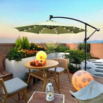 10 ft Outdoor Patio Umbrella Solar Powered LED Lighted Sun Shade Market Waterproof 8 Ribs Umbrella with Crank and Cross Base for Garden Deck Backyard Pool Shade Outside Deck Swimming Pool W65642335-djyc