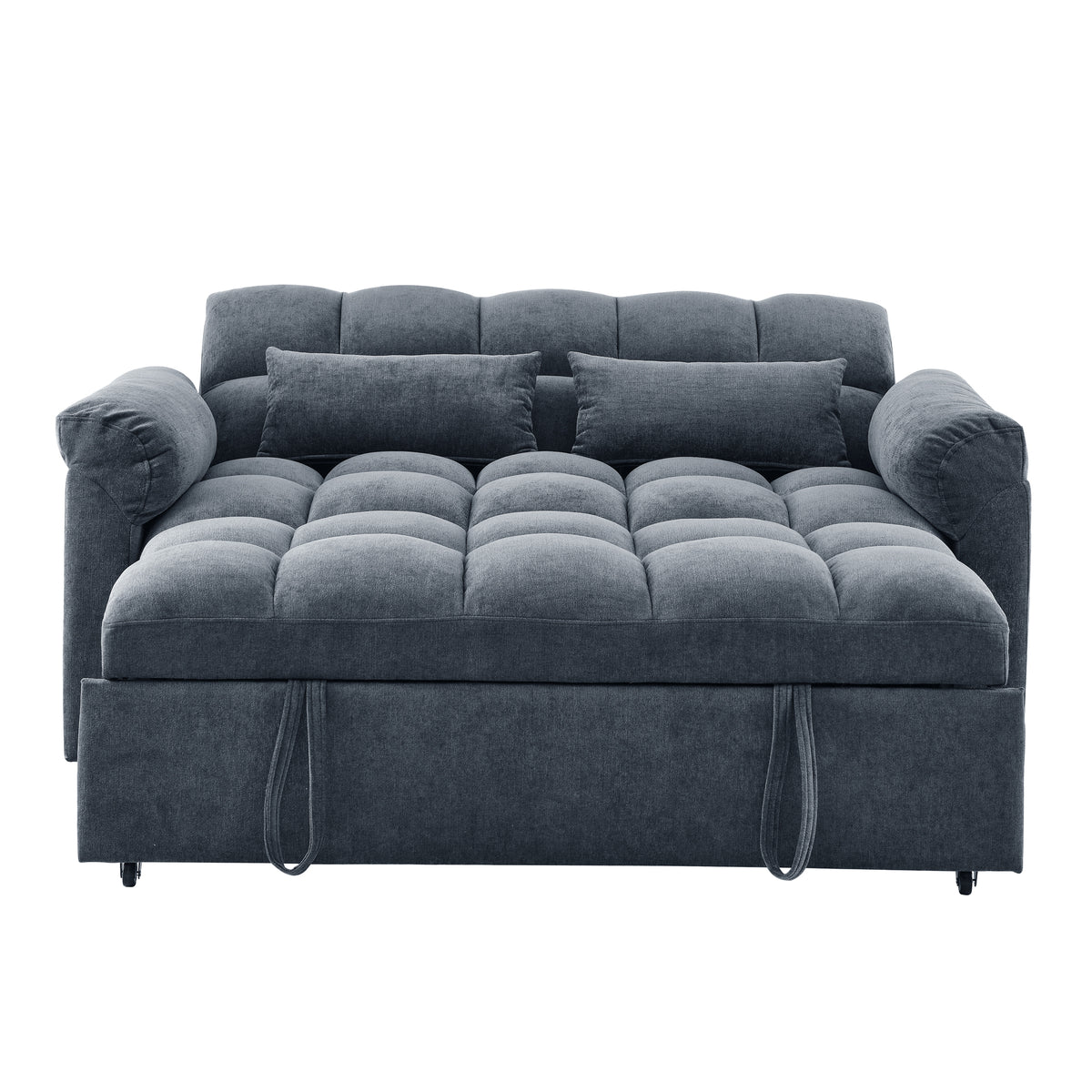 Loveseats Sofa Bed with Pull-out Bed,Adjsutable Back,Blue+ Grey W487109971-djyc