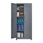 Metal Storage Cabinets, Cleaning Tool Cabinet with Locking Door, Tall Broom Tool Organizer and Storage, Large Storage Cabinet for Kitchen, Pantry, Office, Shop W328P193779-djyc