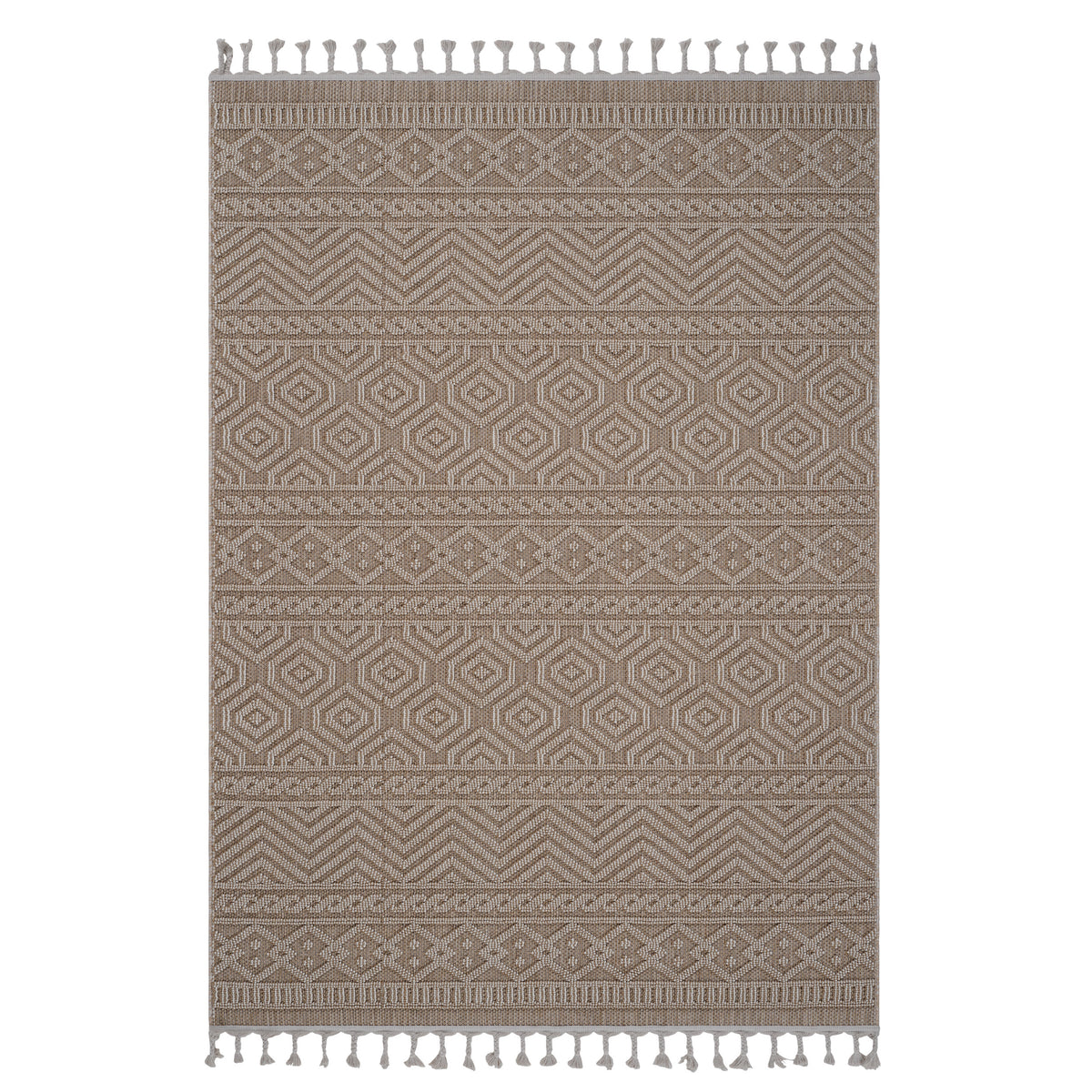 Guros Collection 4X6 Mocha / Geometric Indoor/ Outdoor Area Rug-B189P183452