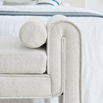 Bedroom storage stool, linen fabric storage stool, large storage space, 50.39 inches, can be used for bed end, living room, entrance, White W487P180474-djyc