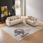 Lisa 2Pc Sofa and Loveseat Set in Ivory-B009S02227 - 正方形修复