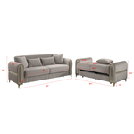 Ruby Modern Upholstered Sofa in Taupe with Solid Birch Wood Frame, Pocket Coil Seating and Gold Stainless Steel Legs-B009S02249 - 商品介绍图