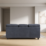 Durable Chenille Fabric Sofa w Decorative Pillows Blue Contemporary Living Room Furniture 1pc-B011P474277 - 场景图