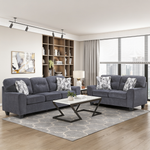Durable Chenille Fabric Sofa w Decorative Pillows Blue Contemporary Living Room Furniture 1pc-B011P474277 - 正方形修复