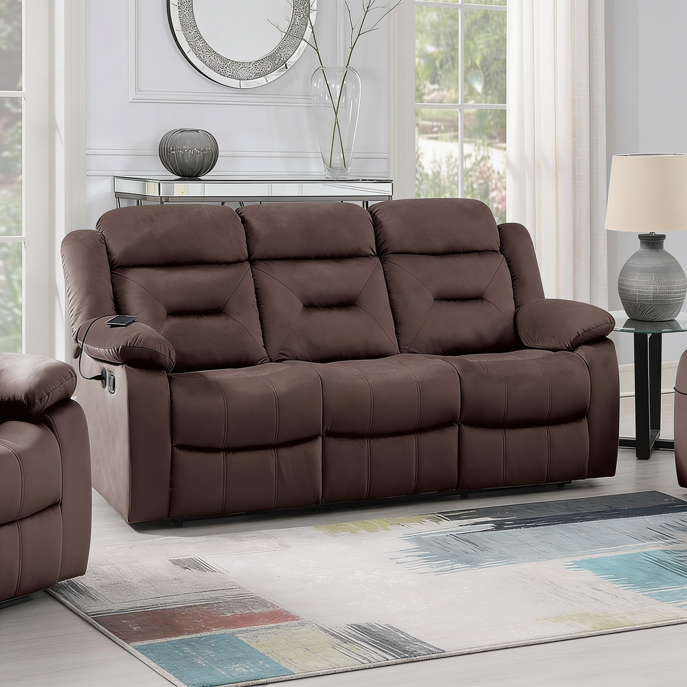 2pc Living Room Set 1x Sofa 1x Loveseat Pillow Armrest Supportive Headrest Vertical Tufting Chocolate Finish Contemporary Primary Living Room Furniture-B011S02363 - 正方形修复