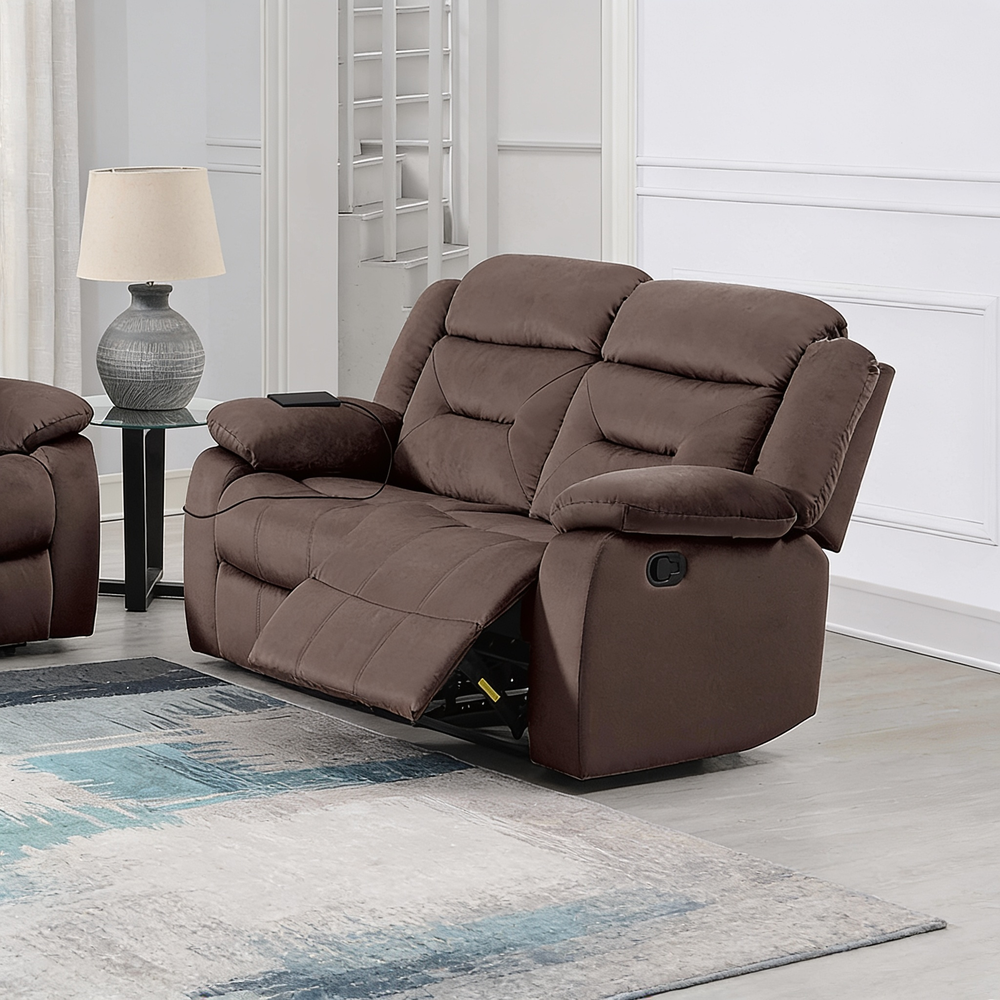2pc Living Room Set 1x Sofa 1x Loveseat Pillow Armrest Supportive Headrest Vertical Tufting Chocolate Finish Contemporary Primary Living Room Furniture-B011S02363 - 正方形修复