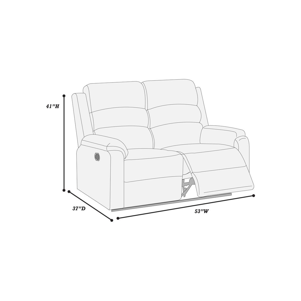Modern 2pc Living Room Set 1x Sofa 1x Loveseat Padded Armrest And Backrest Vertical Tufting Sincere Bone Finish Primary Living Room Furniture-B011S02379 - 商品介绍图