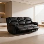 Modern 2pc Living Room Set 1x Sofa 1x Loveseat Pillow Armrest Cushion Backrest Black Finish Primary Living Room Furniture-B011S02383 - 场景图