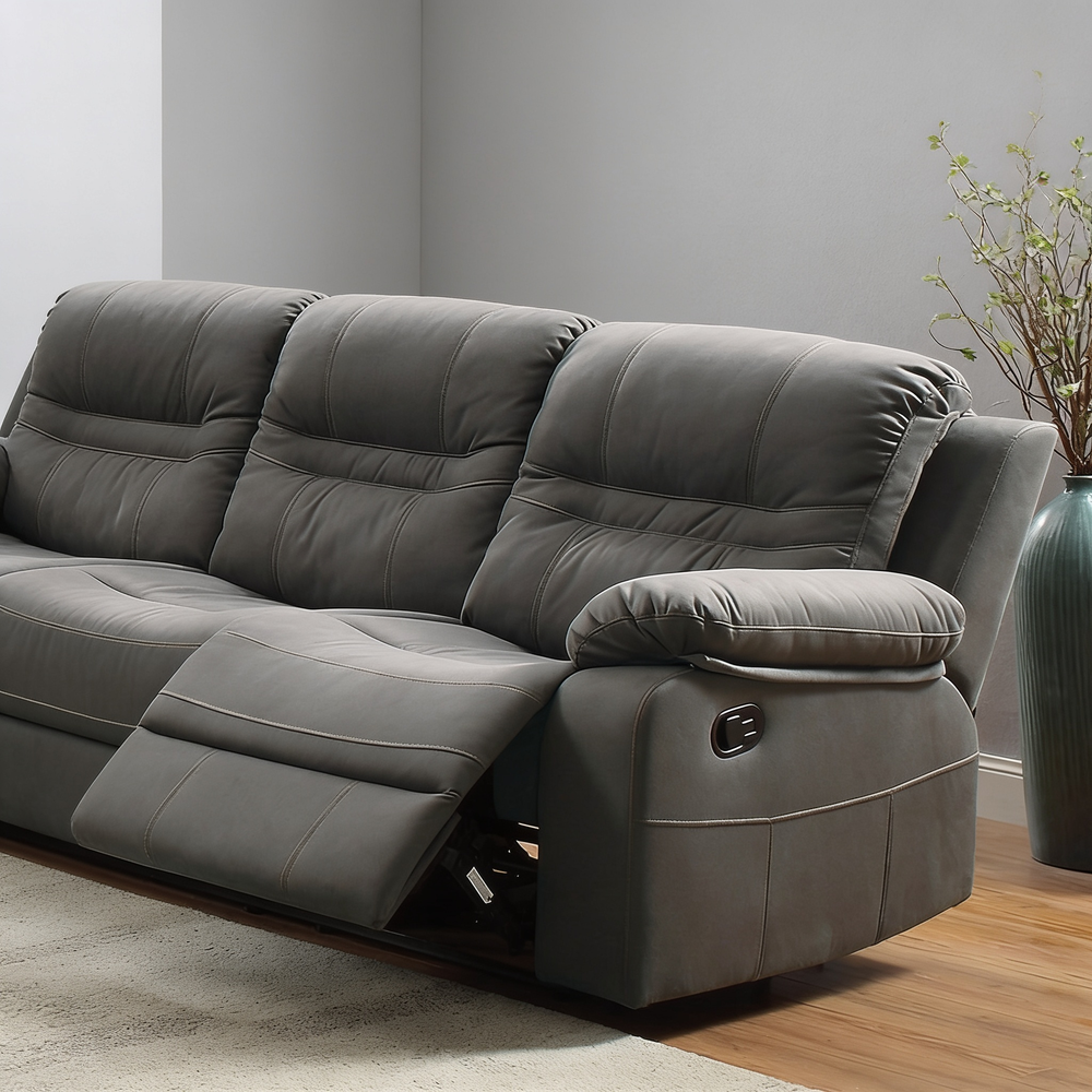 Modern Style Comfortable 2pc Living Room Set Pillow Arms Cushion Back Leatherette Padded Slate Blue Finish Horizontal Tufting Primary Living Room Furniture-B011S02408 - 细节图