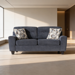 Contemporary Blue 3pc Set Sofa Loveseat Chair Durable Chenille Fabric Decorative Pillows Wooden Living Room Furniture-B011S02477 - 场景图