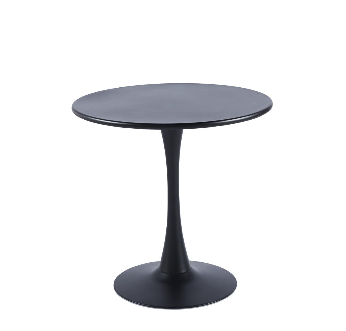Modern Black Round Dining Table, 31.5" Diameter Solid Metal Base Coffee Table W124165046-djyc