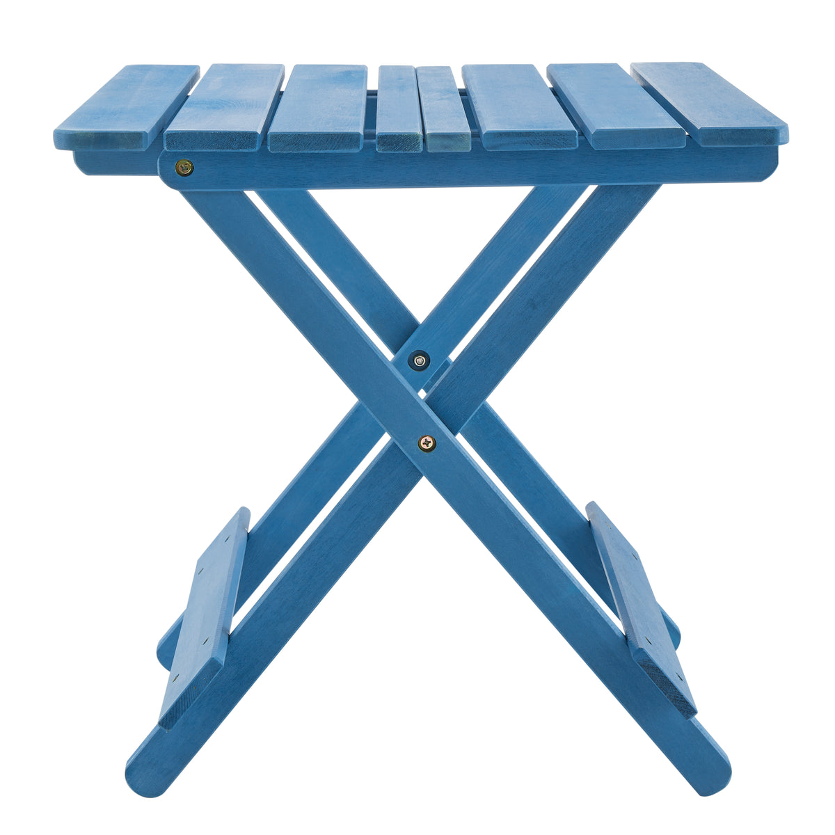 Folding Square Table Patio Outdoor solid wood Table for Backyard, Balcony, Portable Design Space-Saving Blue Color W2640P257573-djyc