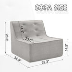 Fireside Chair, Lazy Floor Sofa Couch, Large Bean Bag Chair for Adults with High Resilience Foam for Living Room, Bedroom and Office, Velvet Fabric, Gray W1998P195215-djyc