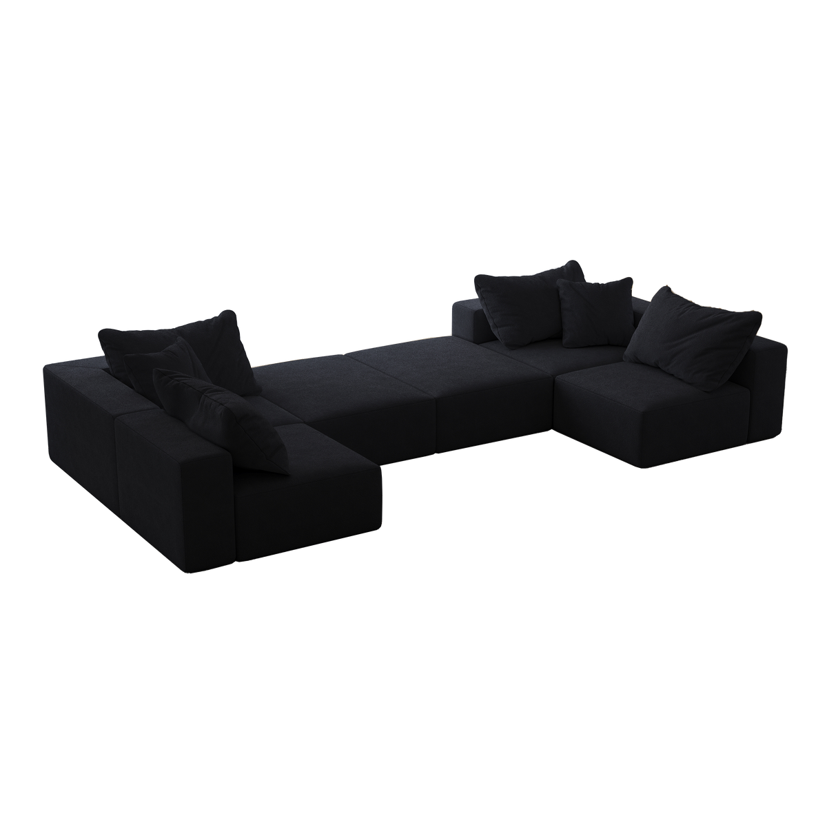 Oversized sponge cloud sofa,Modern Upholstered Sectional Sofa Couch Set,Modular 162" L Shaped Sectional Living Room Sofa Set With 6 Pillows,Free Combination Sofa Couch for Living Room,Bedroom W834S00325-djyc