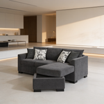 Pacheco Dark Grey Upholstered Sleeper Sectional Chaise Sofa with Pocket Coils and Reversible Cushions-B062P451783 - 场景图