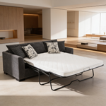 Pacheco Dark Grey Upholstered Sleeper Sectional Chaise Sofa with Pocket Coils and Reversible Cushions-B062P451783 - 场景图