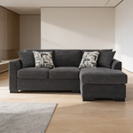 Pacheco Dark Grey Upholstered Sleeper Sectional Chaise Sofa with Pocket Coils and Reversible Cushions-B062P451783 - 场景图