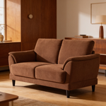 Dania Rust 2-Piece Upholstered Crescent Arm Sofa Set in Rust Fabric with Black Wood Frame, 74.75 Inches Wide - B062S01663 - 场景图