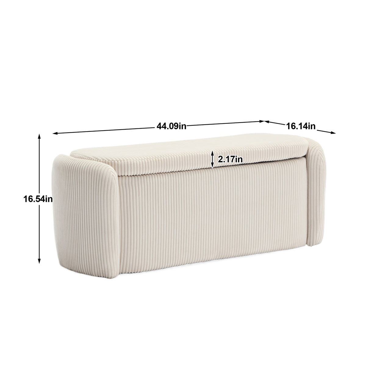 House Hold Storage Ottoman,Bedroom End Bench,Upholstered Fabric Storage Ottoman with Safety Hinge, Entryway Padded Footstool, Ottoman Bench for Living Room & Bedroom (Beige) W1588P194714-djyc