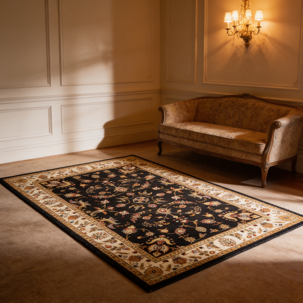 Classic GC_VIN5007 Black 5 ft. 3 in. x 7 ft. 3 in. Area Rug-B186P452260 - 场景图