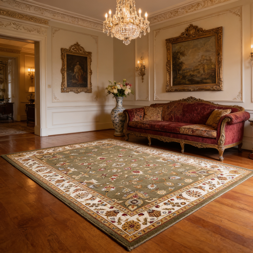 Classic GC_VIN5008 Green 7 ft. 10 in. x 10 ft. 3 in. Area Rug-B186P452266 - 场景图