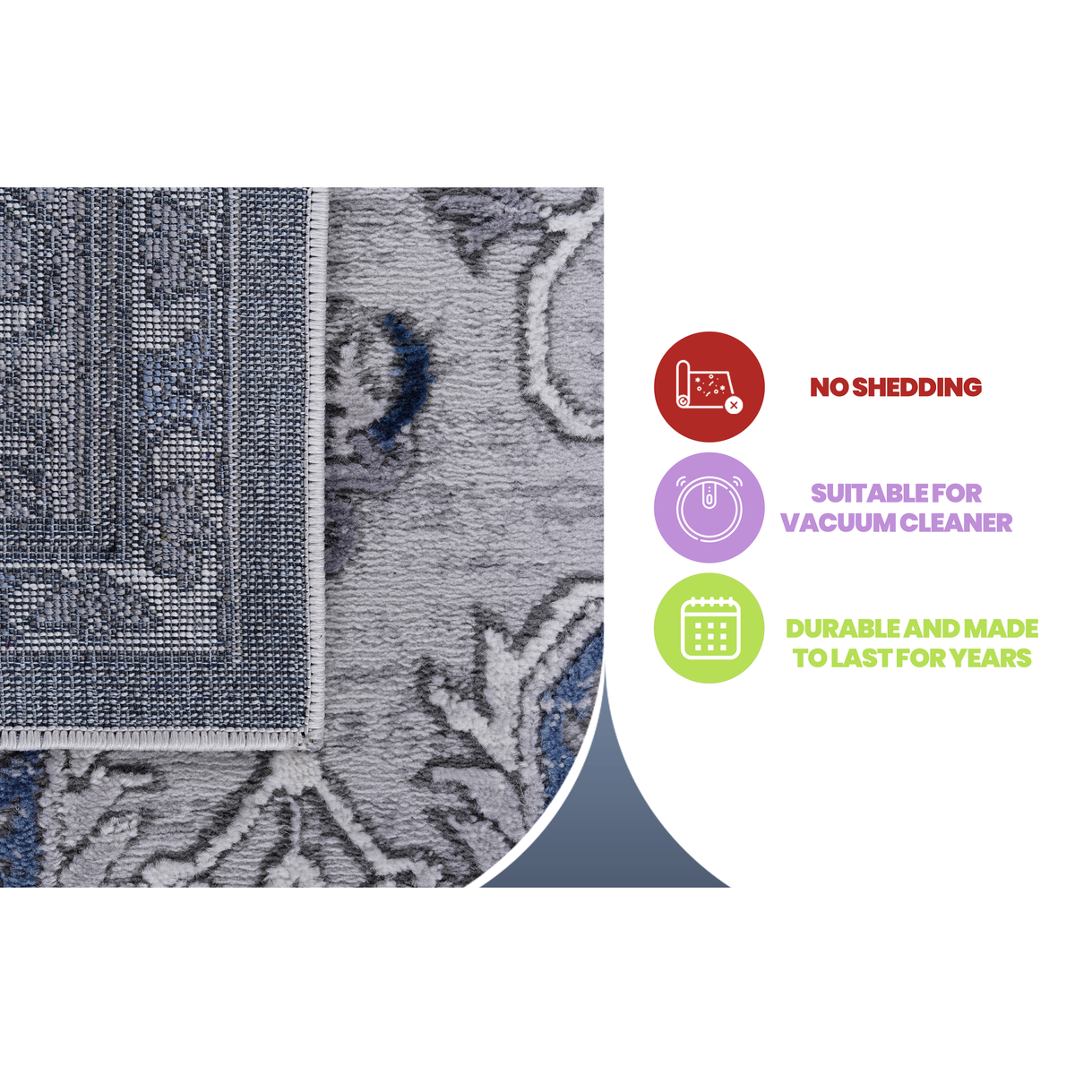 MARFI Collection 2X8 Grey / Blue / Oriental Runner Rug-B189P183485 - 商品介绍图