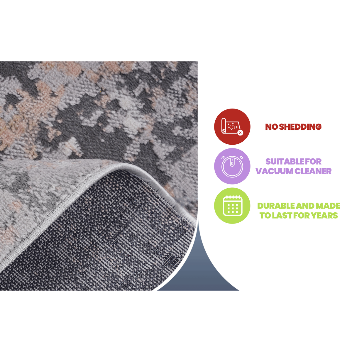 MARFI Collection 2X3 Grey / Multi / Abstract Doormat Rug-B189P183509 - 商品介绍图
