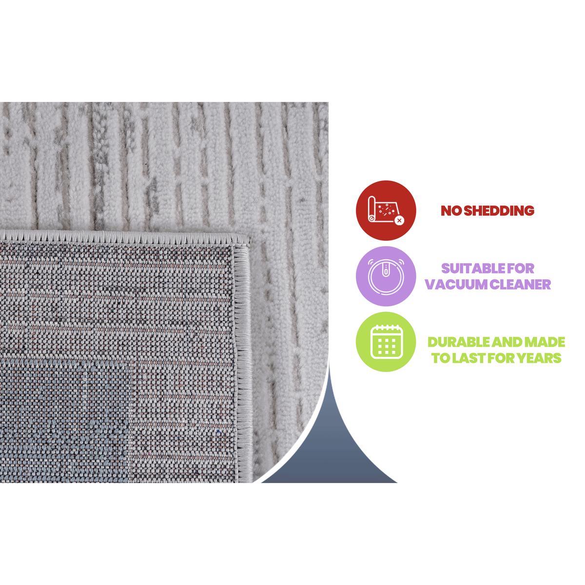 MARFI Collection 2X3 Blue / Ivory / Bordered Doormat Rug-B189P183526 - 商品介绍图