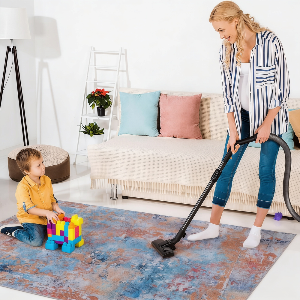 MAVAL Multi Washable Rug 2'6'' x 10' Runner Rug (Multi, 2'6'' x 10')-B189P188964 - 正方形修复