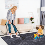 MAVAL Black Washable Rug 2'6'' x 10' Runner Rug (Black+Gray, 2'6'' x 10')-B189P189001 - 正方形修复