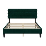 Queen Bed Frame with Headboard,Sturdy Platform Bed with Wooden Slats Support,No Box Spring,Mattress Foundation,Easy AssemblyGreen W1793140484-djyc