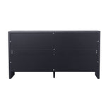 Accent Cabinet Farmhouse Style 4 Door Wooden Cabinet Sideboard Buffet Server Cabinet Storage Cabinet, for Living Room, Entryway, Hallway, Office, Kitchen and Dining Room, Distressed Black W1435P151583-djyc