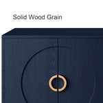 Modern Lacquered 4 Door Wooden Cabinet Sideboard Buffet Server Cabinet Storage Cabinet, for Living Room, Entryway, Hallway, Office, Kitchen and Dining Room, Navy Blue W1435P191610-djyc
