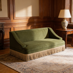 Duchess 33' Medium Princess Pet Bed Sofa with Fringe Skirt, Olive Green Performance Velvet-B2719P479031 - 场景图