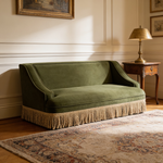 Duchess 33' Medium Princess Pet Bed Sofa with Fringe Skirt, Olive Green Performance Velvet-B2719P479031 - 场景图
