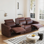 4-Piece Modular Leather Sofa with 2 Cup Holders,Comfortable Sectional Sofa Set for Living Room,Dark Brown-B347S00037 - 正方形修复