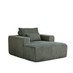 62.5-Inch Corduroy Sponge Sofa Lounge Chair,No Assembly Required,Fluffy Modern Sleeper Chair for Indoor Living Room Bedroom W834P206044-djyc