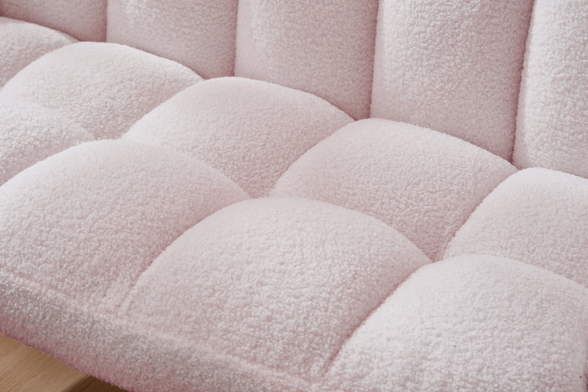 52'' Small Loveseat Sofa, Couch 2-Seater with Quilting Backs for Living Room, Bedroom and Small Space(COLOR:PINK) W1669P175415-djyc