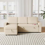 85.8" Pull Out Sleeper Sofa L-Shaped Couch Convertible Sofa Bed with Storage Chaise And Storage Racks,With USB Port And T-pyce Port W834S00266-djyc