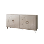 Modern Lacquered 4 Door Wooden Cabinet Sideboard Buffet Server Cabinet Storage Cabinet, for Living Room, Entryway, Hallway, Office, Kitchen and Dining Room, Champagne Silver W1435P191609-djyc