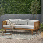 Elegant Acacia Wood Daybed with Water-Resistant Cushions and Slat Panel Design 66327.00BGE-djyc