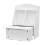 Kids Bookshelf with Drawer and Wheels, Children's Book Display,Wooden Bookcase, Toy Storage Cabinet Organizer, White W808119692-djyc