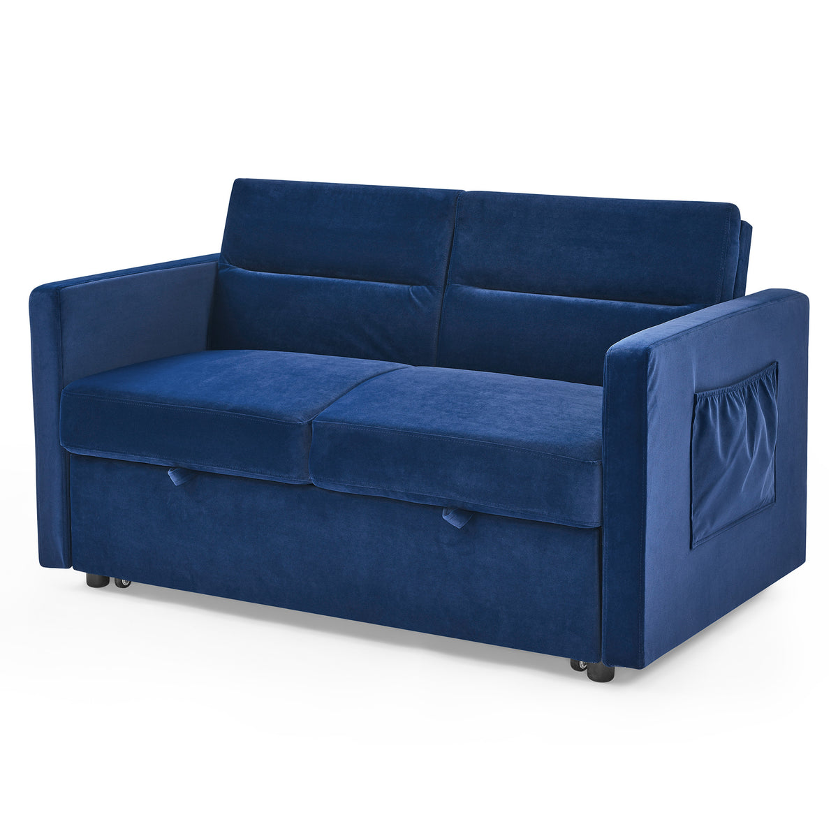 Loveseats Sofa Bed with Pull-out Bed,Adjsutable Back and Two Arm Pocket,Blue (54.5"x33"x31.5") W48766864-djyc